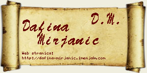 Dafina Mirjanić vizit kartica